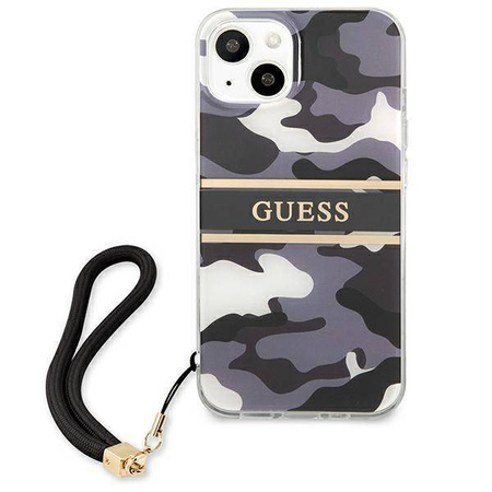 Guess nakładka do iPhone 13 6,1" GUHCP13MKCABBK czarny hard case Camo Strap Collection