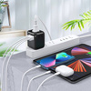 Choetech Fast Universal GaN USB Travel Charger Type C / 3 x USB-A 30W Power Delivery Black (PD5008-BK)