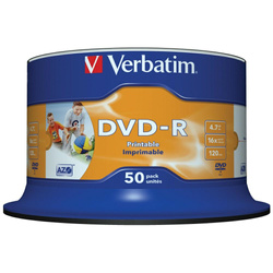 Płyta DVD-R Verbatim 4.7GB 16x AZO do    druku 50szt 43533