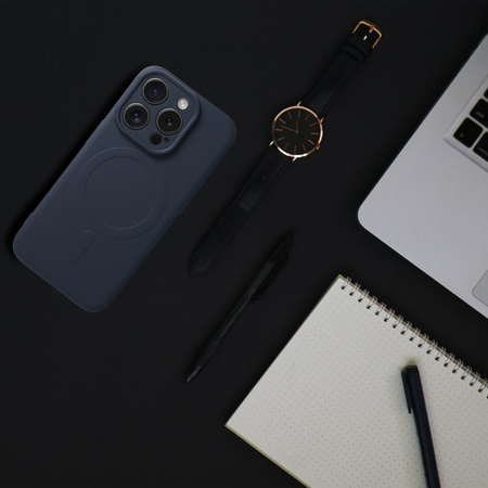 Futerał SILICONE MAG COVER kompatybilny z MagSafe do IPHONE 16 Pro tytanowy niebieski