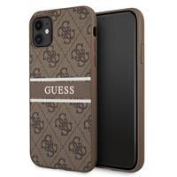 Guess GUHCN614GDBR iPhone 11 6,1" brązowy/brown hardcase 4G Stripe