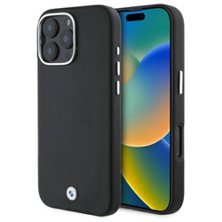 Original Handyhülle IPHONE 16 PRO BMW Hardcase Signature Full Wrapped Metal MagSafe (BMHMP16L23PUFWK) schwarz