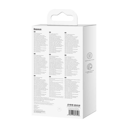 Baseus GaN5 Pro wall charger 2xUSB-C + USB, 65W (white)