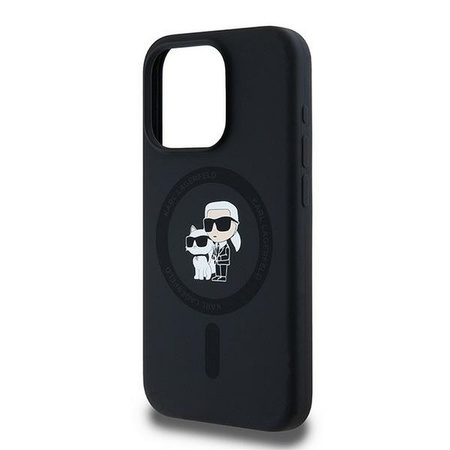 Oryginalne Etui KARL LAGERFELD hardcase Silicone Karl & Choupette MagSafe KLHMP15LSCMKCRHK do Iphone 15 Pro Czarny