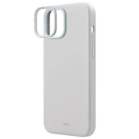 Uniq Lino Hue iPhone 15 case 6.1" Magclick Charging light gray/chalk gray