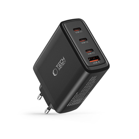 Wall Charger 100W 3x USB-C PD + QC3.0 USB Tech-Protect NC100W-GAN black