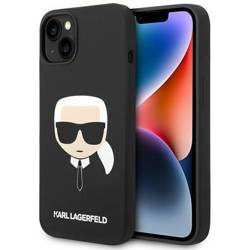 Original Handyhülle IPHONE 14 PLUS Karl Lagerfeld Harcase Silicone Karl's Head schwarz