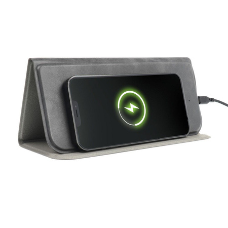 Podkładka pod mysz + ładowarka indykcyjna 15W OJD-82 brązowa/szara