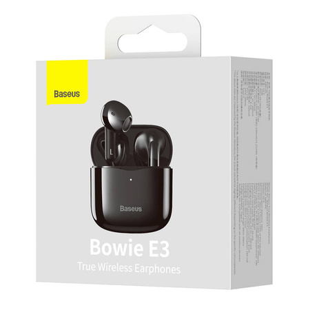 Baseus E3 bezprzewodowe słuchawki Bluetooth 5.0 TWS douszne wodoodporne IP64 czarny (NGTW080001)