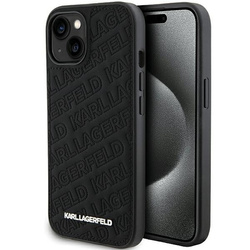 Karl Lagerfeld nakładka do iPhone 15 Plus 6,7" KLHCP15MPQKPMK czarna HC QUILTED K PATTERN