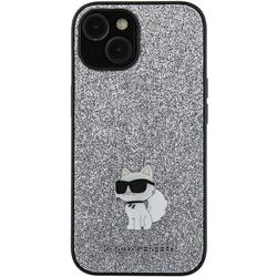 Oryginalne Etui KARL LAGERFELD hardcase Fixed Glitter Choupette Logo Metal Pin KLHCSA35GCNPSG do Samsung Galaxy A35 srebrny