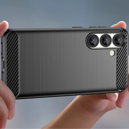 Carbon Case flexibles Silikon für Xiaomi 15 - Schwarz