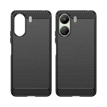Etui Carbon Case do Xiaomi Redmi 13c elastyczny silikonowy karbonowy pokrowiec - czarny