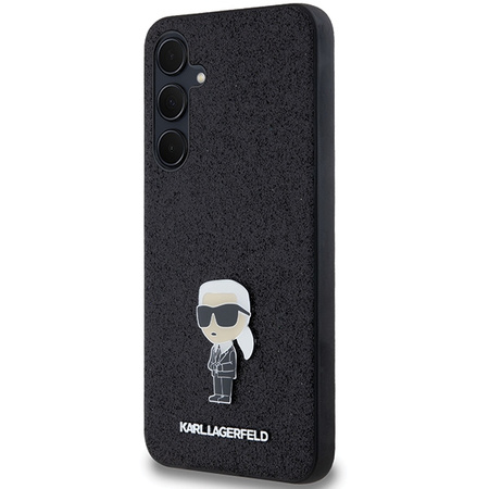 Oryginalne Etui KARL LAGERFELD hardcase Fixed Glitter Ikonik Logo Metal Pin KLHCSA55GKNPSK do Samsung Galaxy A55 czarny