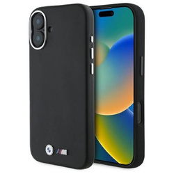 Original Handyhülle IPHONE 16 BMW Hardcase M Smooth Full Wrapped Metal MagSafe (BMHMP16S23PMWK) schwarz