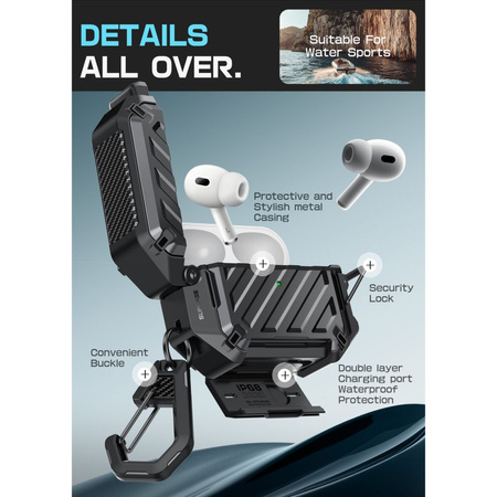 SUPCASE UNICORN BEETLE PRO MAGSAFE IP68 APPLE AIRPODS PRO 3 BLACK