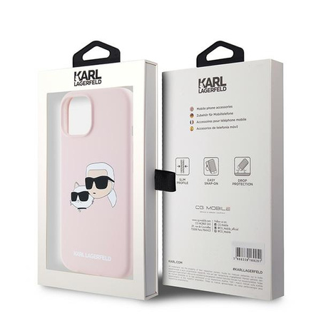 Karl Lagerfeld KLHMP15SSKCHPPLP iPhone 15 / 14 / 13 6.1" różowy/pink hardcase Silicone Karl & Choupette MagSafe