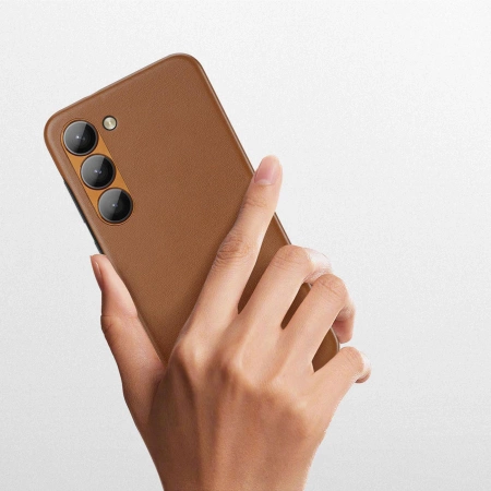Dux Ducis Grit Hülle für Samsung Galaxy S23+ elegante Hülle aus Kunstleder braun
