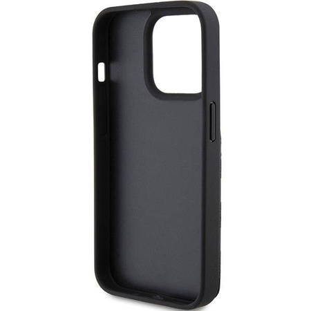 Karl Lagerfeld nakładka do iPhone 15 Pro Max 6,7&quot; KLHCP15XSAKKNSCK czarna hardcase Saffiano Cardslots and Stand Monogram Ikonik Patch