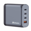 Verbatim Ładowarka sieciowa GaN 140W 3xUSB-C/USB-A + Adapter EU/UK/US GNC-140 32203