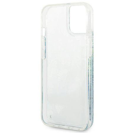 Etui IPHONE 14 Guess Hardcase Flower Liquid Glitter zielone