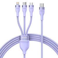 Baseus Flash Series II USB Typ C / USB Typ A Kabel - USB Typ C / Lightning / Micro USB 100 W 1,5 m lila (CASS030205)