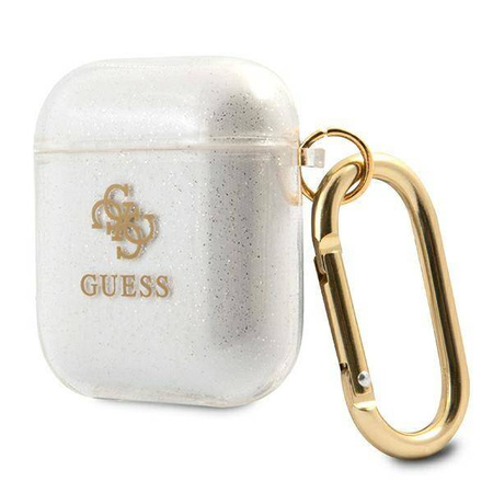Guess GUA2UCG4GT AirPods cover Transparent Glitter Collection