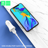 ŁADOWARKA SAMOCHODOWA 3A  + KABEL IPHONE BIAŁA DENMEN 3100mA DUAL FAST CHARGING 2XUSB DZ06L 15W