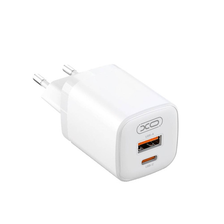 XO ładowarka sieciowa L96 PD 30W QC 3.0 18W 1x USB 1x USB-C biała + kabel USB-C - USB-C