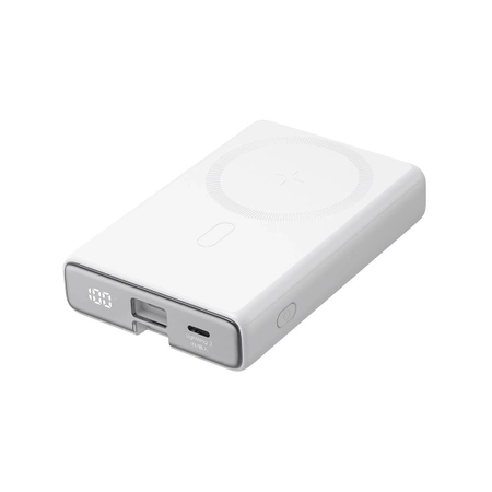 Powerbank Joyroom JR-PBM01 magnetisch 10000 mAh 20 W mit Ständer + Lightning Kabel – USB-C – Weiß