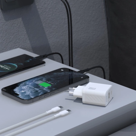 Ładowarka sieciowa Dudao A27 MaxC 35W + kabel USB-C - biała