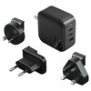 ENERGEA ład. siec. 1xUSB+2xUSB-CPD-PPS-QC 3.0 66W 2C1A czarny/black US+EU Travelite GAN66