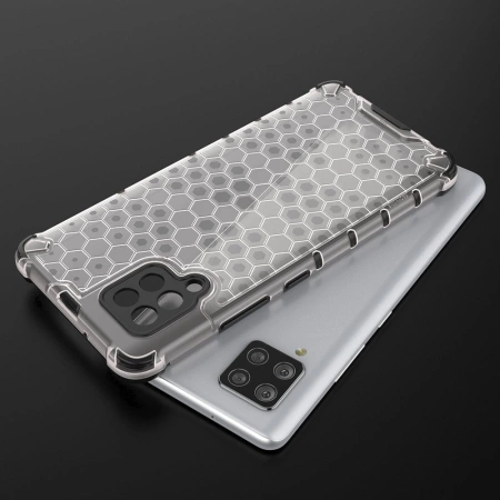 Honeycomb Handyhülle Schutzhülle mit TPU Rahmen für Samsung Galaxy A42 5G schwarz