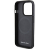 Mercedes Smooth Leather MagSafe Hülle für iPhone 15 Pro – Schwarz