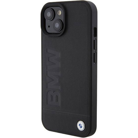 BMW Leather Hot Stamp case for iPhone 15 Plus - black