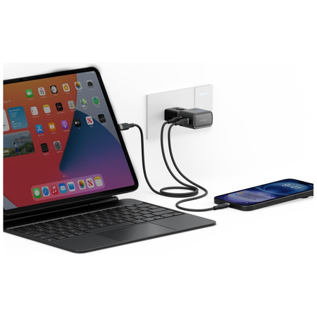Ładowarka sieciowa Energea TravelGo      Adapter 45 2xUSB-C 45W grafitowo-czarny