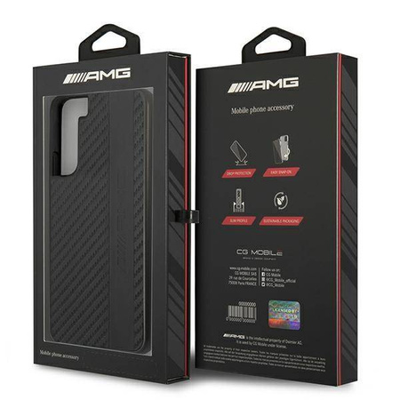 AMG AMHCS22MBLSCA S22 + S906 schwarz / schwarzes Hardcase Carbon Stripe &amp; Embossed