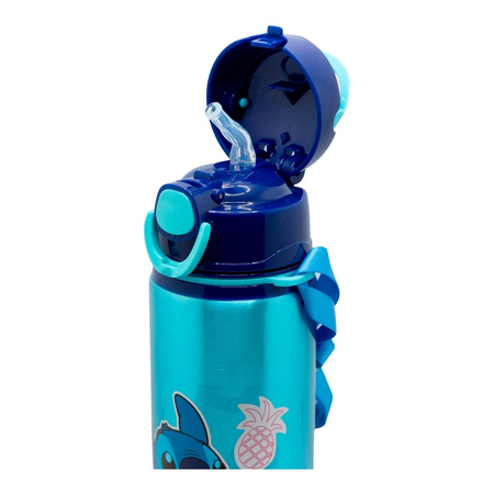 Disney Stitch - Bidon aluminiowy ze słomką i paskiem 730 ml