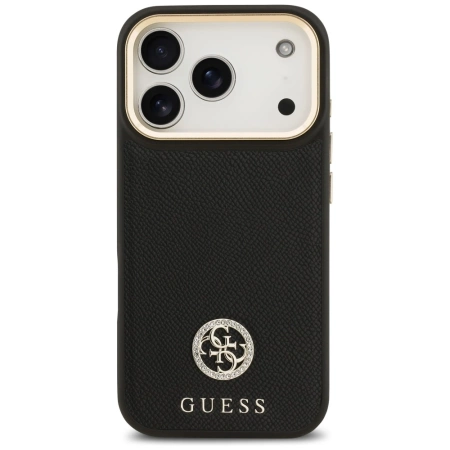 Guess Grained Strass Logo MagSafe case for iPhone 17 Pro - black