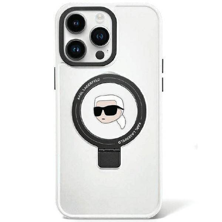 Karl Lagerfeld KLHMP15LHMRSKHH iPhone 15 Pro 6,1" weiß/weiß Hardcase Ring Stand Karl Head MagSafe
