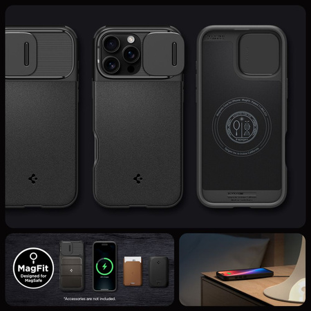 SPIGEN OPTIK ARMOR MAG MAGSAFE IPHONE 16 PRO MAX BLACK