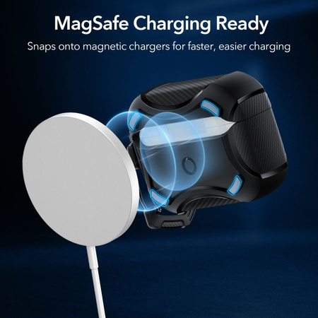 Schutzhülle APPLE AIRPODS PRO ESR Cyber Armor Halolock MagSafe schwarz