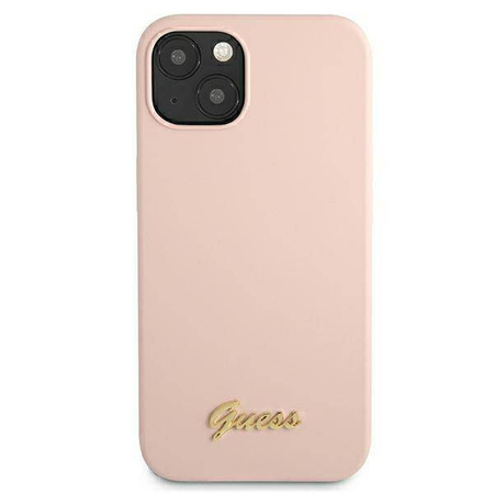 Guess GUHMP13MLSLMGLP iPhone 13 6.1 &quot;light pink / light pink hardcase Silicone Script Gold Logo Magsafe