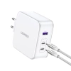 Ugreen Nexode CD289 GaN-Netzwerkladegerät USB-A/2xUSB-C 140 W + USB-C – USB-C-Kabel 1,5 m – Weiß