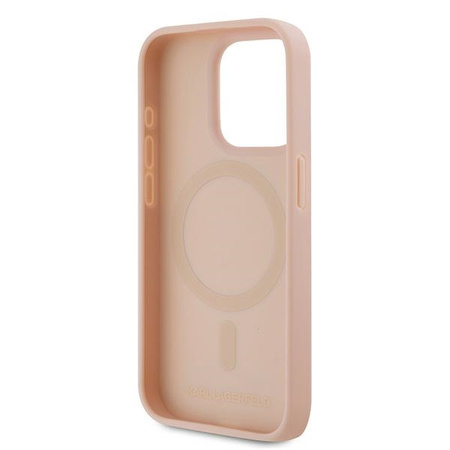 Karl Lagerfeld KLHMP15XPKHPORPP iPhone 15 Pro Max 6.7" hardcase różowy/pink Leather Monogram Metal Logo