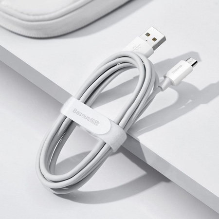 Baseus zestaw 2x kabel USB - micro USB 2,1 A 1,5m biały (TZCAMZJ-02)