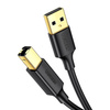 UGREEN US135 Kabel USB 2.0 A-B do drukarki, pozłacany, 1m (czarny)