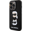 Karl Lagerfeld Silikon Karl&amp;Choupette Head Hülle für iPhone 15 Pro Max – Schwarz