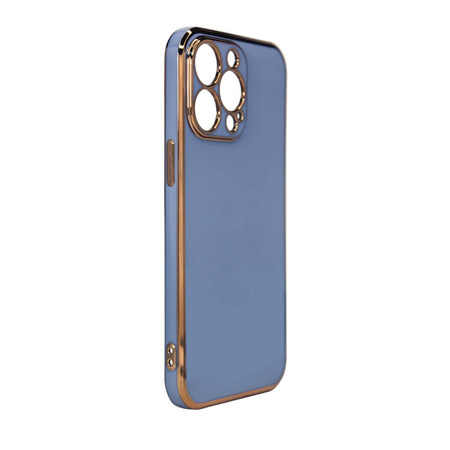 Lighting Color Case etui do iPhone 13 Pro żelowy pokrowiec ze złotą ramką niebieski
