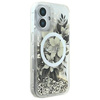 Original Case IPHONE 16 Guess Hardcase Liquid Glitter Flower MagSafe (GUHMP16SLFMWTE) beige